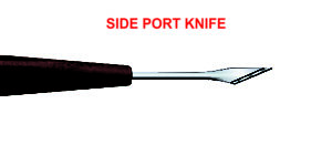 Slit Port Knife 15 degree 0.9, 1.2mm, Straight