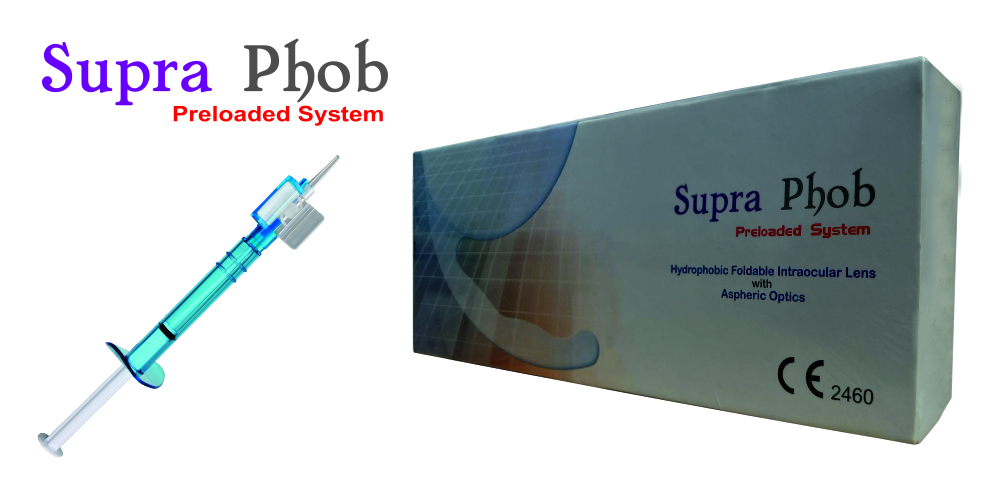 SUPRA PHOB Hydrophobic Aspheric Preloaded Single Piece. Optic Diameter 6.00mm, Overall Length 13.00mm