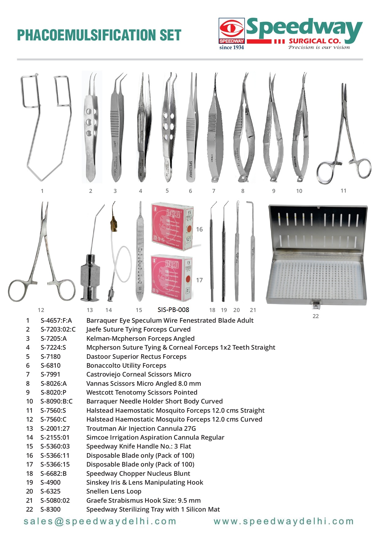 Phacoemulsification Set IAPB Valued Supplier Scheme